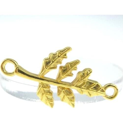 2pcs Gold Color Leaves Filigree Wraps Connectors Charm Pendant Metal Connector for Jewelry Making DIY 13307