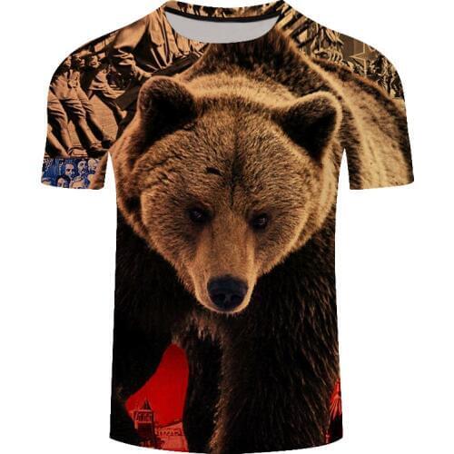 Brand Russia T-shirt Bear T Shirt Russian Flag Tshirt Fitness T Shirt Men 3d Anime Tshirts Sexy Male Shirts Mens Clothing