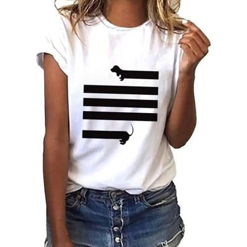 Funny Cute Dogs Print Summer Tees Graphic T Shirt Women White Tees Girl Tops O-neck Female Tshirts Fashion Short Sleeve