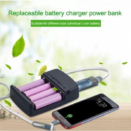 2020 New DIY 32650 18650 26650 18350 14500 10440 3.7V Li-ion Battery Powerbank With 5V 2.1A USB Output for Phone Charger
