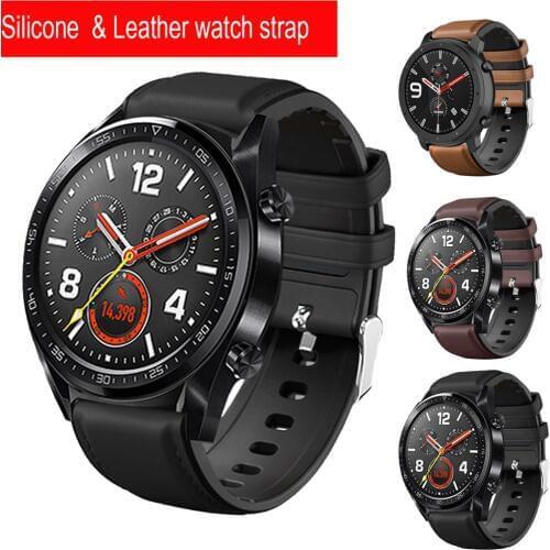 Leather strap For Huawei Watch GT 2 GT2 46mm Smart accessory sport bracelet strap for Honor Watch Magic 2 46mm Correa 22mm band