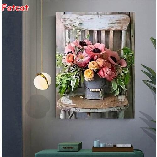 Full round diamond embroidery Flower Chair,diamond painting miss,square by hand picture rhinestones valentines day gift PP1712