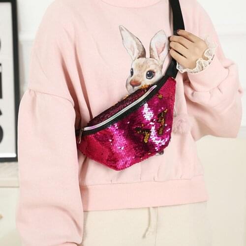 70% Hot Sell Fashion Mermaid Sequins Women\s Casual Single Shoulder Waist Bag Bum Pouch