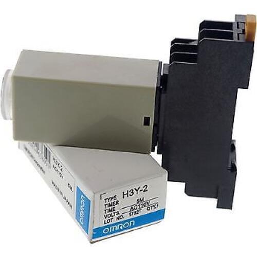 Max 5m 110VAC H3Y-2 Power On Time Delay Relay Solid-State DPDT 8Pins Socket Base
