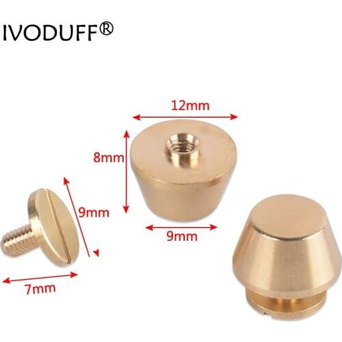 Metal Brass Bag Feet Stud, 12mm All Brass For DIY Purse, Metal Stud For Handbag Making