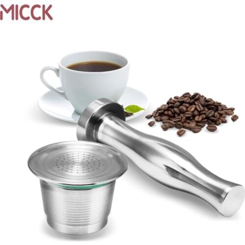 MICCK Stainless Steel Nespresso Coffee Tamper Refillable Reusable Capsule Cup Food Grade Coffee Pod For Nespresso Machine