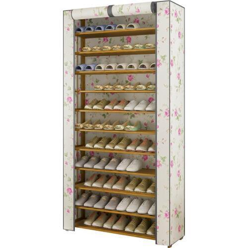 Multi-layer shoe frame dust protection artifacts doorway bamboo simple shoe cabinet home economy large capacity storage