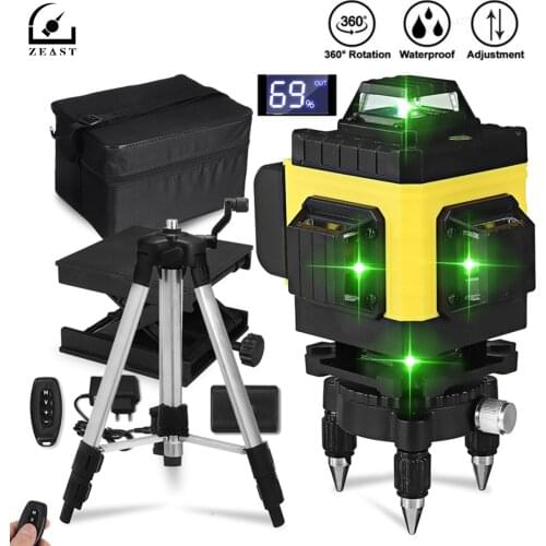 12/16 lines Laser level 4D 360 Green measure Level Horizontal & Vertical Construction tools auto self-leveling With 100cm Tripod