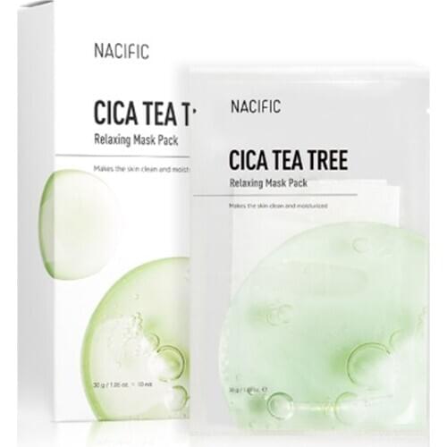 [NEW] Cica Tea tree Mask pack (10ea) - Nacific, for trouble skin improvement facial mask brightening balance oil moisture level