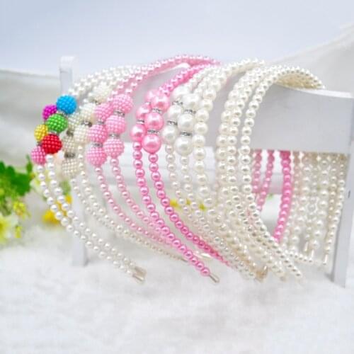 1PCS Girls Pearl Hairband Crystal Jewelry Bead Princess Headband Hair Band Accessories