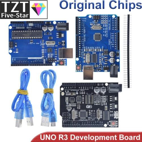 1 Set UNO R3 Official Box ATMEGA16U2+MEGA328P Chip For Arduino UNO R3 Development board + USB CABLE