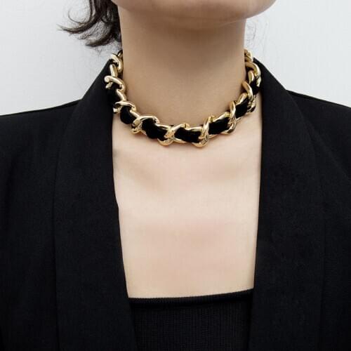 High Quality Punk Lock Choker Necklace Pendant Women Collar Statement Brand Gold Color Chunky Thick Chain Necklace Steampunk