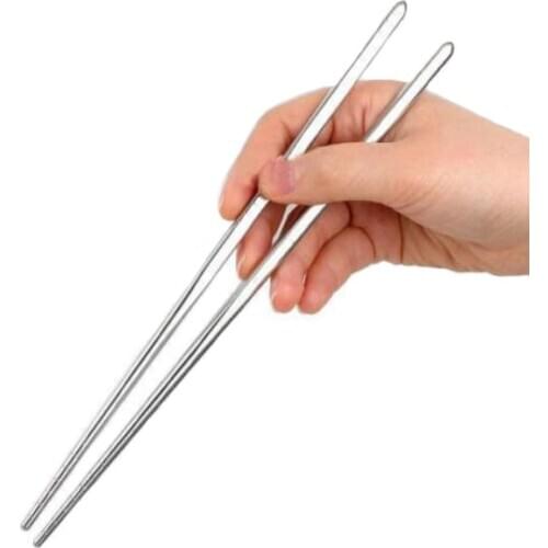 Chopsticks Simple Non Slip Stainless Steel Reusable Portable Sushi Hashi Baguette Tableware Chinese Kitchen Metal Food Sticks
