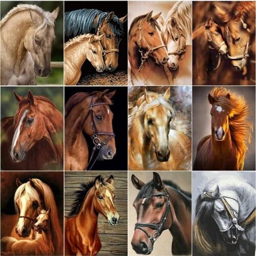 Full Square 5D Diy Diamond Painting Horse Diamond Embroidery Animals Rhinestones Mosaic Art Kits Handmade Hobby Gift Wall Decor