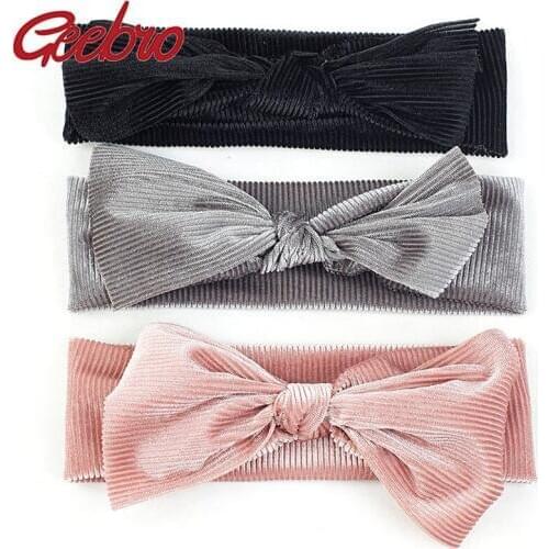 Newborn Baby Girls Big Bow Fashion Headbands Kids Childs Toddler Cute Ribbed Elastic Hair band Accessories Headwrap For Girls