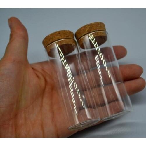 50pcs/lot 35ML 30x75mm transparent tube glass bottle jars with wooden cork fashion vial pendant glass globes jars diy finding