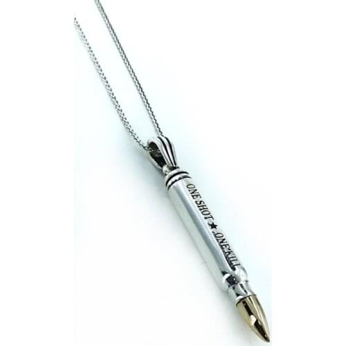 Bullet Design 60 cm Long Chain Silver Necklace