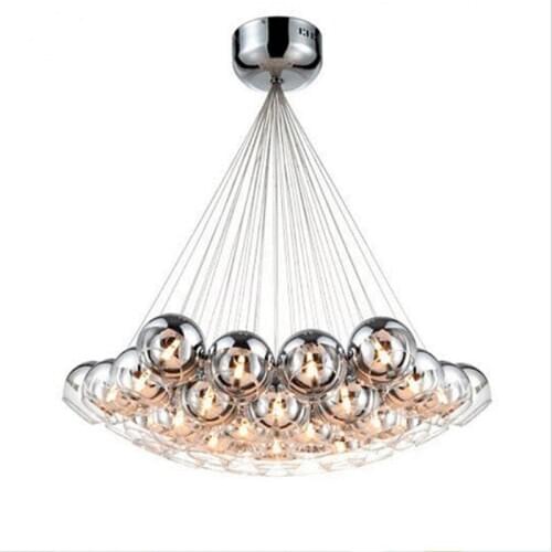 Nordic modern minimalist villa hotel living room dining room bedroom clubhouse electroplating glass ball G4 chandelier lamps