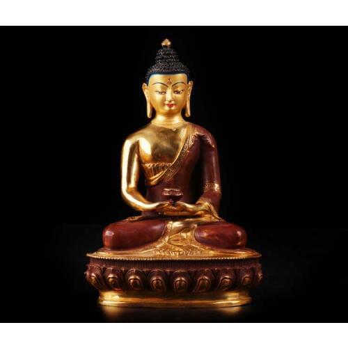 Special price # 20CM large # HOME family Talisman Protection # Tibetan Buddhism Gilding Amitabha Amitayus Buddha statue- good