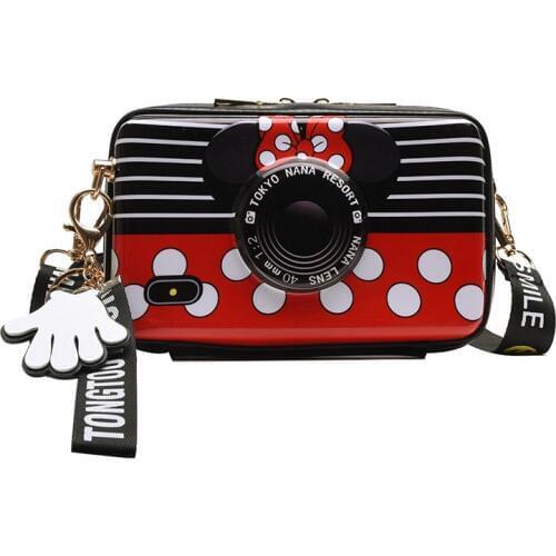 Disney princess 2019 Minnie pu camera bag shoulder strap diagonal bag girl shoulder messenger bag girl Mickey mouse handbag