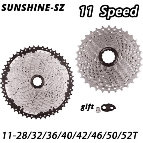 SUNSHINE New MTB Road bike 11 speed Bike Freewheel Cassette Flywheel 11S 28/32/36/40/42/46/50T/52T for SHIMANO SRAM bicycle part