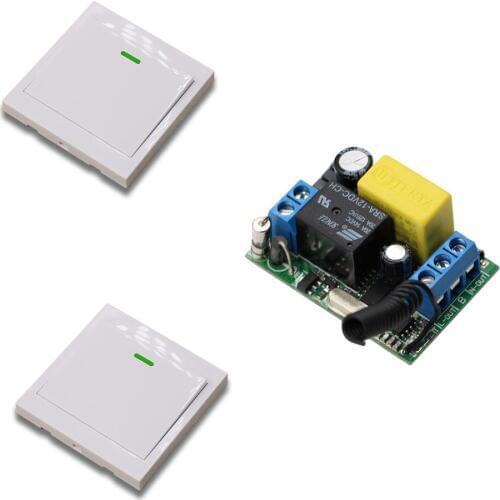 Smart Home 220V Ceiling Lamp Light LED Bulb Remote Control Switch Wireless Wall Pannel Transmitter Input Output Mini RF Receiver