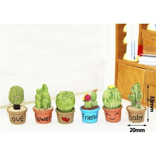 1/12 Doll House Miniature Succulent Potted Plant Simulation Bonsai Cactus Model Toy Mini Decoration Dollhouse Accessories