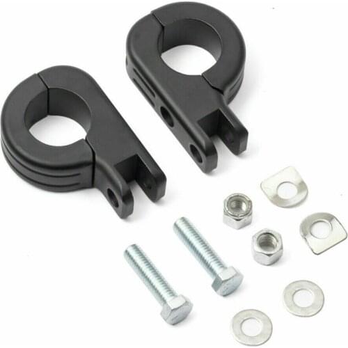 1.25" Black/Chrome Metal Motorcycle Highway Foot Pegs Mount Engine Guard Peg Clamps for Harley Sportster Honda Yamaha Suzuki