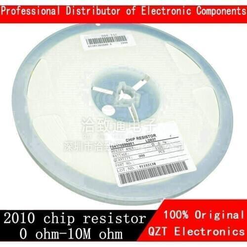 100pcs 2010 3/4W SMD Chip Resistor resistors 0R - 10M 0 10 100 220 470 ohm 0R 10R 100R 220R 470R 1K 2.2K 4.7K 10K 100K 1M 10M