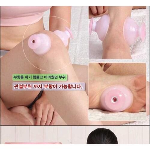 20pcs Pink Natural Health Care silicone Family Body Massage Helper Anti Cellulite Vacuum Cupping Cups Weight Loss