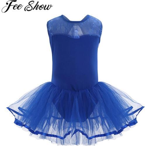 Child Girls Ballet Dress Ballerina Party Costume Fairy Tutu Gymnastic Leotard Dance Sleeveless Kids Dancewear Clothing Princess