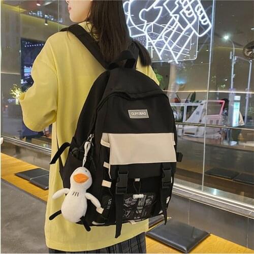 New Large School Bag Backpack Pure Unisex Boys Girls Nylon Backpack Bagpack High School Students College Laptop Bookbag Rucksack