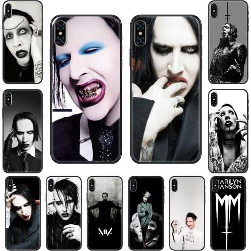 Marilyn Manson Phone case For iphone 4 4s 5 5S SE 5C 6 6S 7 8 plus X XS XR 11 PRO MAX 2020 black fashion coque soft waterproof