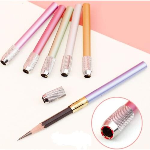 Colour metal pencil extender drawing pencil sleeve lengthener pencil connector aluminum rod lengthening rod