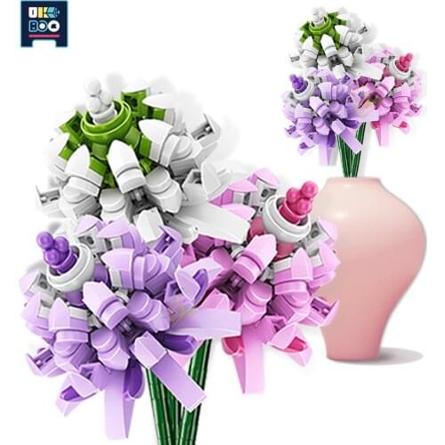 UKBOO Gilrs DIY City Trifolium White Clover Decorative Flowers Building Blocks Set Kid Creator Garden Bricks Toys For Children