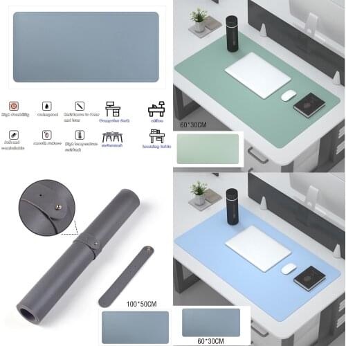 Double-side Portable Large Mouse Pad Gamer Waterproof PU Leather Suede Desk Mat Computer Mousepad Keyboard Table Cover for Home