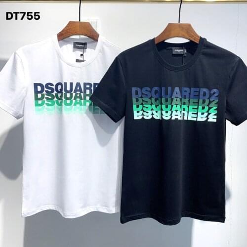Goth Men Women O Neck Short Sleeve T Shirt Locomotive Letter Print Cotton Casual T-Shirt 21 FW 1964 Dsquared2 dt755