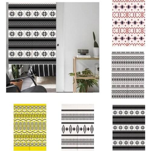 Geometric Fabric Curtain Bedroom Geomantic Door Curtain Bathroom Half Panel Curtain Partition Curtain Home Decoration