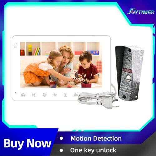 Joytimer Home Video Intercom Video DoorPhone for Apartment 7" Monitor 1200TVL Doorbell Camera with Motion Detection One key mute