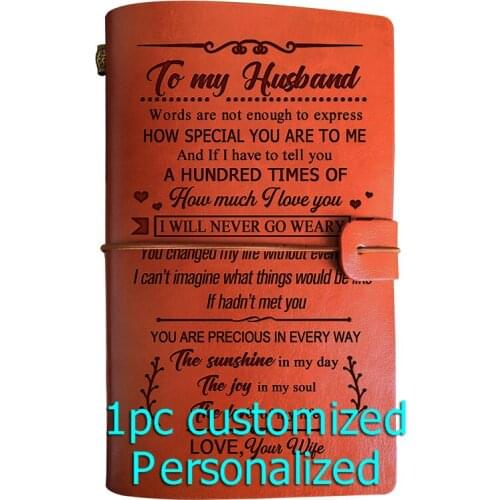 Engraved Leather journal personalized gifts to my husband BJ286 Customized Notebook A5 Dropshipping Supplier US Store Diary