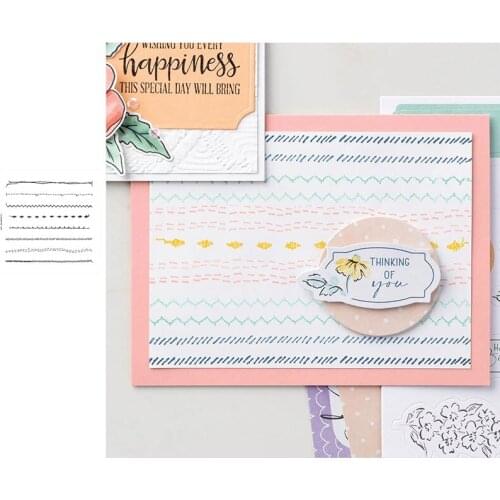 Lace Decoration Stripes Wavy Heart Cutting Dies Scrapbook Dariy Decoration Stencil Embossing Template DIY Greeting Card