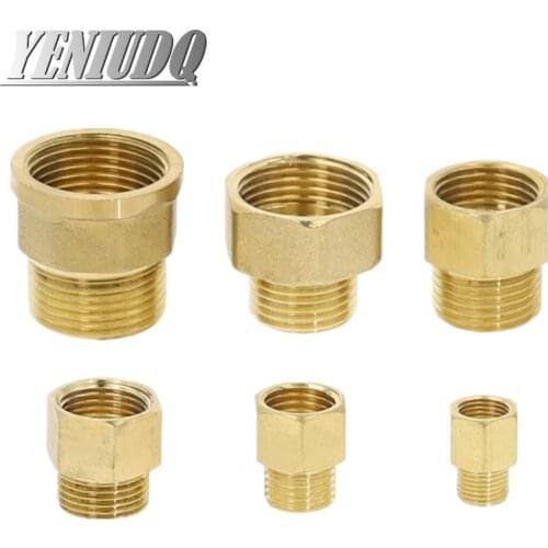 Brass Hose Pipe Fittings F/M 1/8" 1/4" 3/8" 1/2 PT Male to Female Thread Hex Bushing Pipe Fittings Adapter