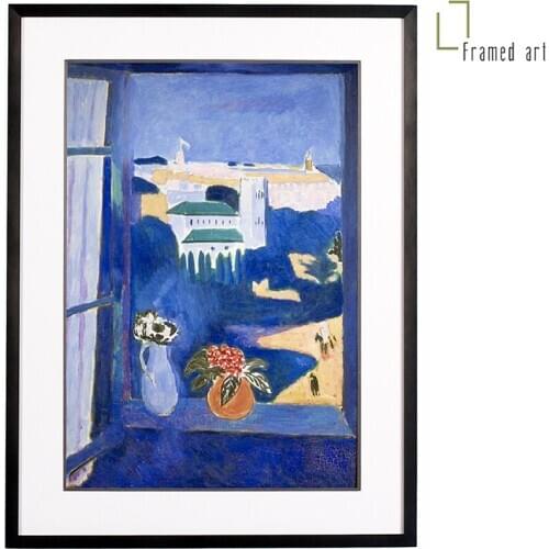 Matisse framed artwork I Landscape viewedfrom a window Tangiers aluminum picture frame with matboard 30x40cm