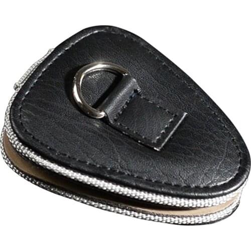 Guitar Picks Holder Case for Guitar Variety Pack Picks Box PU Leather Guitar Plectrums Bag Comes with 6 Guitar Picks