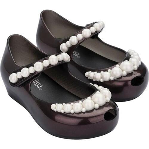 Mini Melissa Ultragirl Pearl Sandal Girl Princess Jelly Shoes 2020 NEW Baby Shoes Melissa Non-slip Kids Shoes Beach sandals HMI
