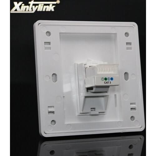 Xintylink telephone Socket rj11 jack modular 1 Port cat3 Keystone Wall Face plate Faceplate toolless wall socket panel 86mm