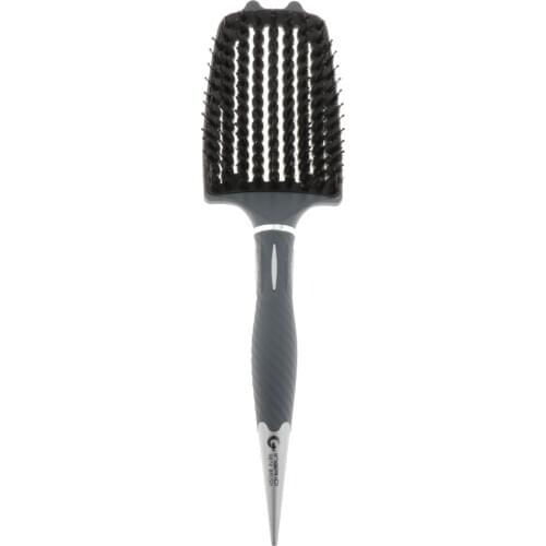 Soft Nylon Pins Cushioned Paddle Brush for Detangling Volumizing Blow Drying Curved Paddle Brush Hair Combs