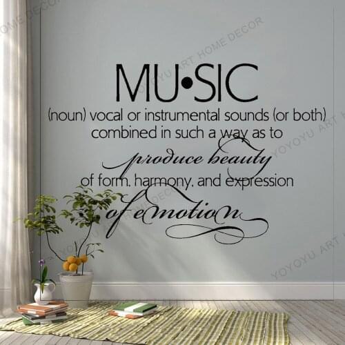 Explanation of music wallpaper mural warm words music wall sticker wall decals for music studio school home decor rb614