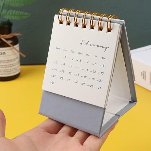 2021 Creative Solid Color Series Mini Desk Calendar DIY Calendars To Do List Daily Schedule Planner Office Portable Desktop