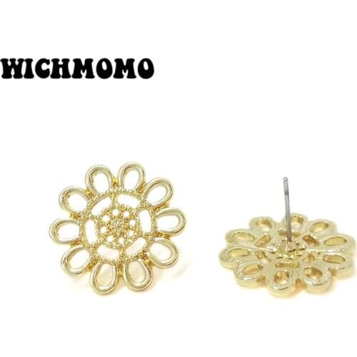 New 20mm 6pieces/bag High Quality Zinc Alloy Sun Flowers Earring Base Connectors Linkers for DIY Earring Jewelry Accessories